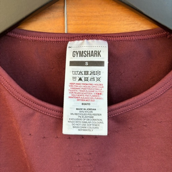 Gymshark Seamless Maroon Burgundy Crop Top, Size S - Picture 2 of 7